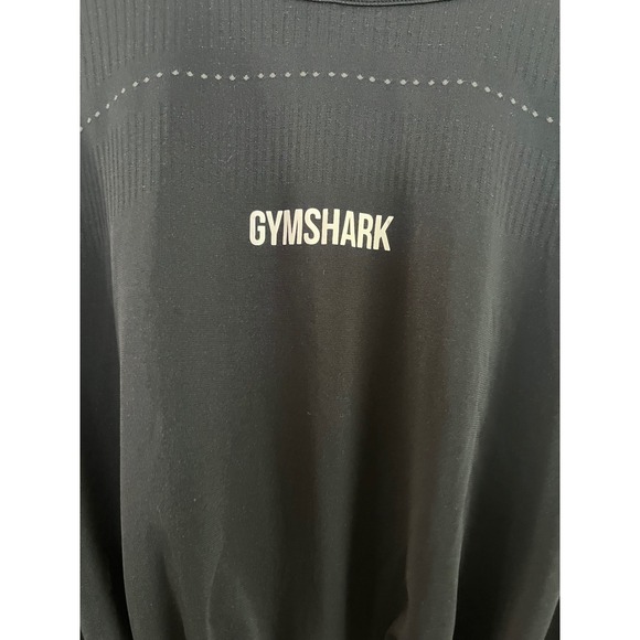 Gymshark Womens Black Long Sleeve Mesh Crop Top Drawstring Hem Activewear Small - Picture 6 of 7